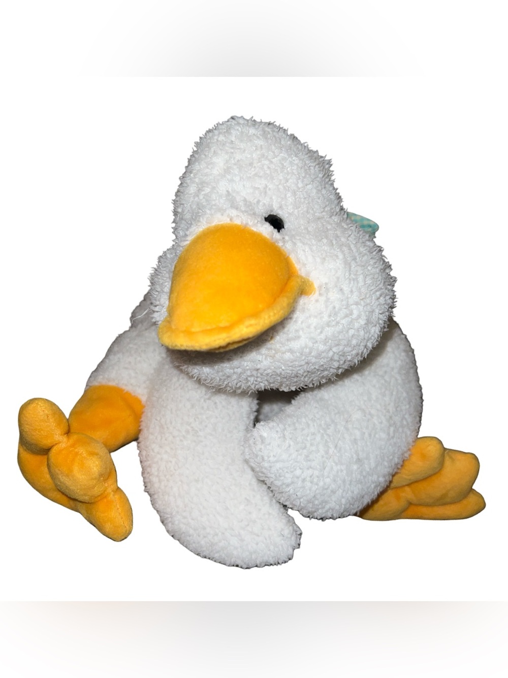 Russ Bunny Trail Quackles 16" Duckling White Duck Plush Plaid Bow